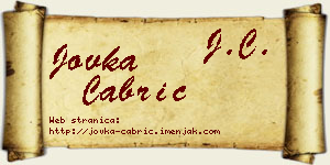 Jovka Čabrić vizit kartica